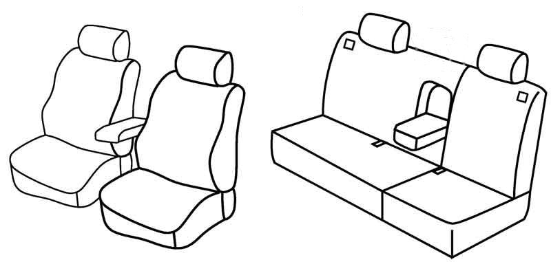 Set coprisedili Superior - Grigio/Nero - compatibile per Volkswagen Golf IV Variant (04/99>05/06) fino al 1999