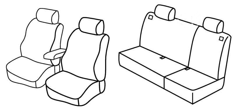 Set coprisedili Superior - Nero/Blu - compatibile per Volkswagen Golf IV Variant (04/99>05/06) fino al 1999