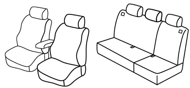 Set coprisedili Superior - Nero/Rosso - compatibile per Volkswagen Golf IV Variant (04/99>05/06) dal 2000
