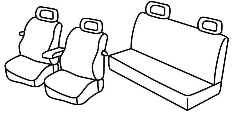 Set coprisedili Superior - Grigio/Nero - compatibile per Volkswagen New Beetle (04/99>10/11)