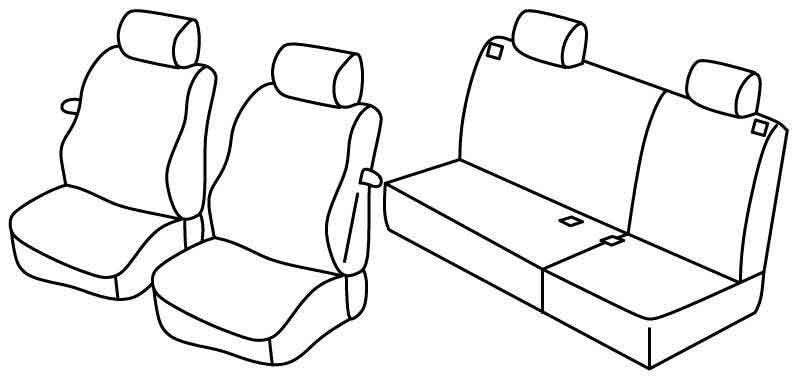 Set coprisedili Superior - Nero/Blu - compatibile per Volkswagen Polo 3p (11/01>08/09)