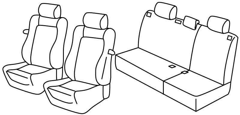 Set coprisedili Superior - Nero/Grigio - compatibile per Volkswagen Polo 3p (11/01>08/09)