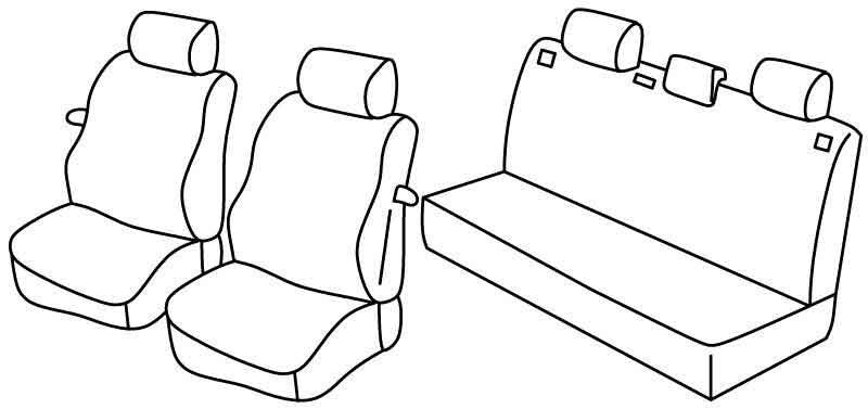 Set coprisedili Superior - Grigio/Nero - compatibile per Volkswagen Polo 3p (11/01>08/09)