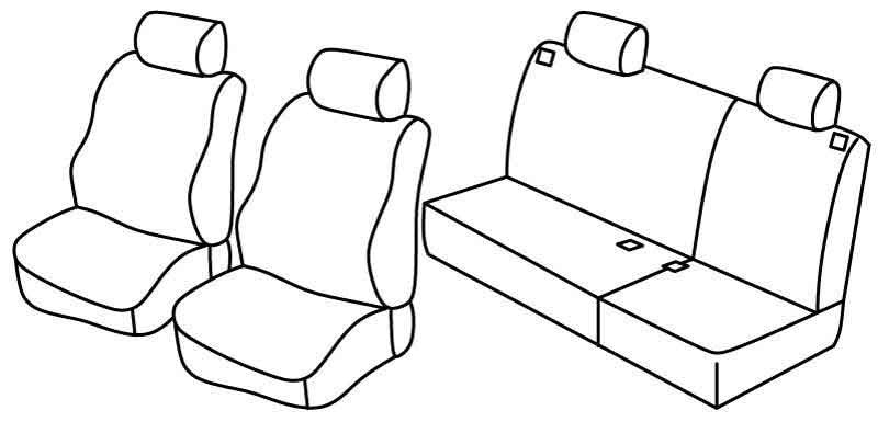 Set coprisedili Superior - Nero/Blu - compatibile per Volkswagen Polo 5p (11/01>08/09)