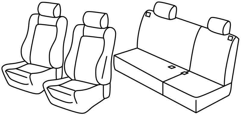 Set coprisedili Superior - Nero/Grigio - compatibile per Volkswagen Polo 5p (11/01>08/09)