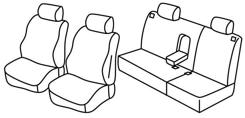 Set coprisedili Superior - Nero/Blu - compatibile per Volkswagen Polo 5p (11/01>08/09)