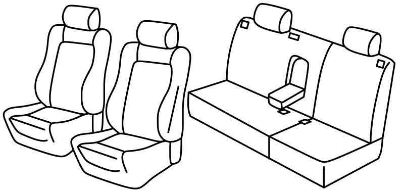 Set coprisedili Superior - Nero/Blu - compatibile per Volkswagen Polo 5p (11/01>08/09)