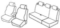 Set coprisedili Superior - Nero/Blu - compatibile per Volkswagen Polo 5p (09/09>04/14) Trendline