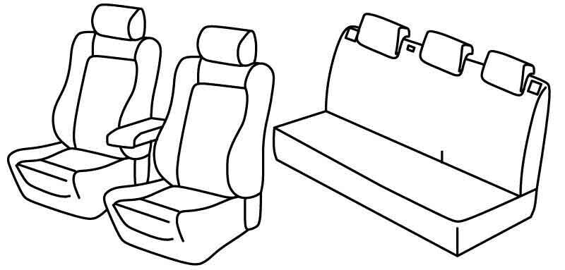 Set coprisedili Superior - Nero/Rosso - compatibile per Volkswagen Polo 5p (09/09>04/14) Highline