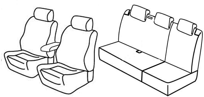 Set coprisedili Superior - Nero/Rosso - compatibile per Volkswagen Polo 5p (09/09>04/14) Rabbit