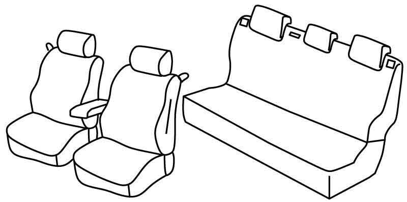 Set coprisedili Superior - Grigio/Nero - compatibile per Volkswagen Polo 3p (05/14>09/17) Trendline, Family