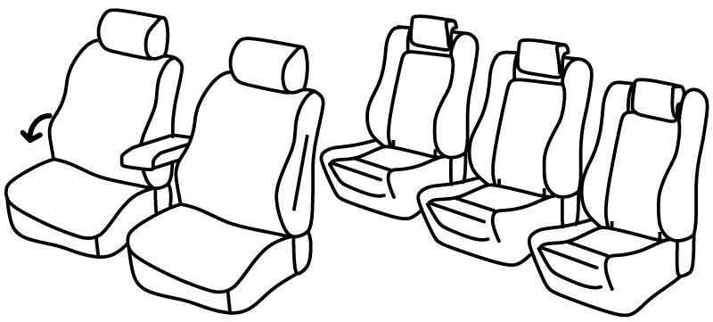 Set coprisedili Superior - Nero/Grigio - compatibile per Volkswagen Sharan (10/10>07/20) Trendline