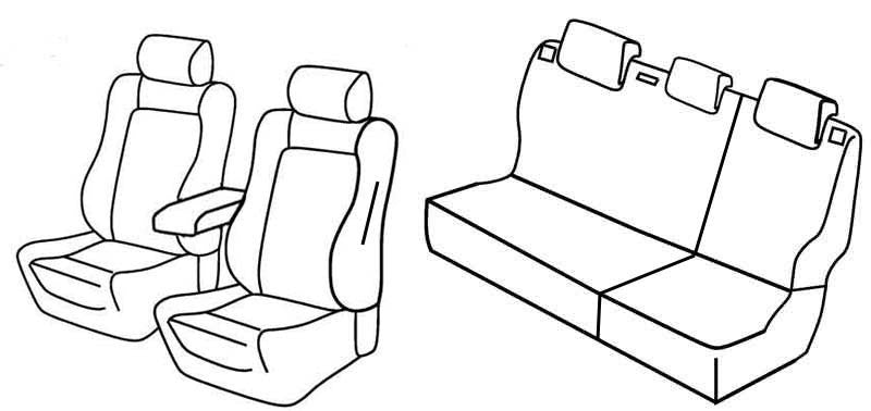 Set coprisedili Superior - Grigio/Nero - compatibile per Volkswagen Polo 5p (05/14>09/17) Lounge