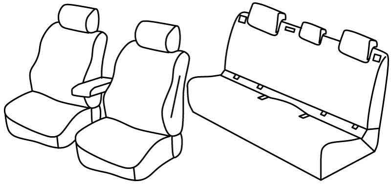 Set coprisedili Superior - Grigio/Nero - compatibile per Volkswagen Polo 5p (10/17>) Trendline