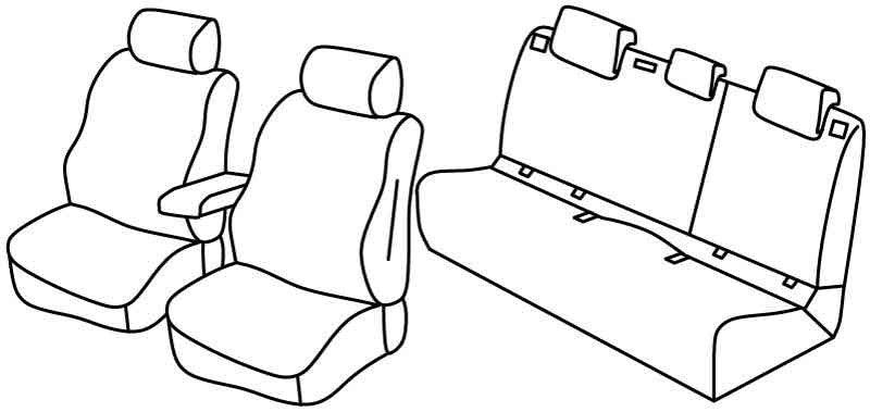 Set coprisedili Superior - Nocciola - compatibile per Volkswagen Polo 5p (10/17>) Trendline, Family - Volkswagen Taigo (11/21>) Style, R-Line