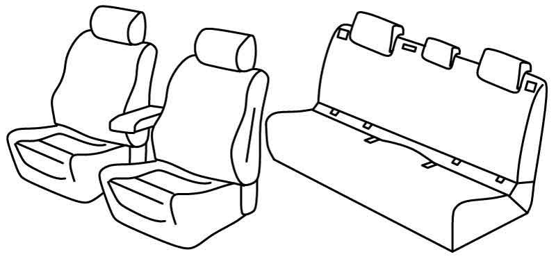Set coprisedili Superior - Nero/Rosso - compatibile per Volkswagen Polo 5p (10/17>) Comfortline