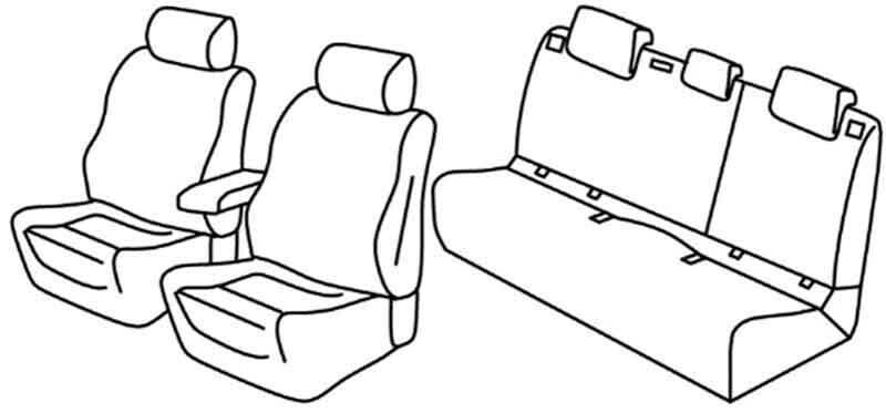 Set coprisedili Superior - Grigio/Nero - compatibile per Volkswagen Polo 5p (10/17>) R-Line, Beats, Highline