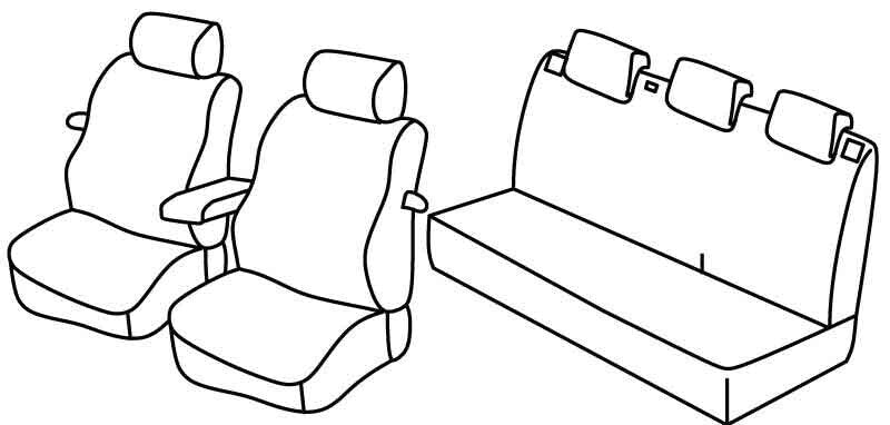 Set coprisedili Superior - Nero/Rosso - compatibile per Volkswagen Polo 3p (09/09>04/14) Comfortline