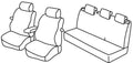 Set coprisedili Superior - Nero/Blu - compatibile per Volkswagen Polo 3p (09/09>04/14) Comfortline