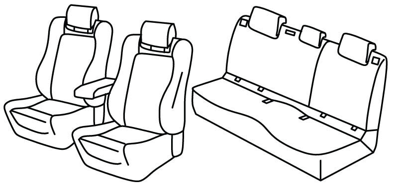 Set coprisedili Superior - Nero/Blu - compatibile per Volkswagen Polo 5p (07/21>) GTI