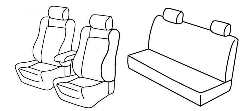 Set coprisedili Superior - Nero/Rosso - compatibile per Alfa Romeo 156 4p (10/97>05/03)