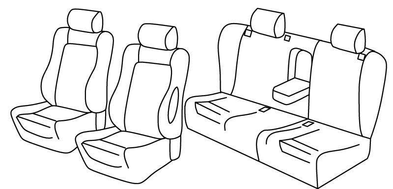 Set coprisedili Superior - Nero/Blu - compatibile per Alfa Romeo 156 Sportwagon (03/00>05/03)