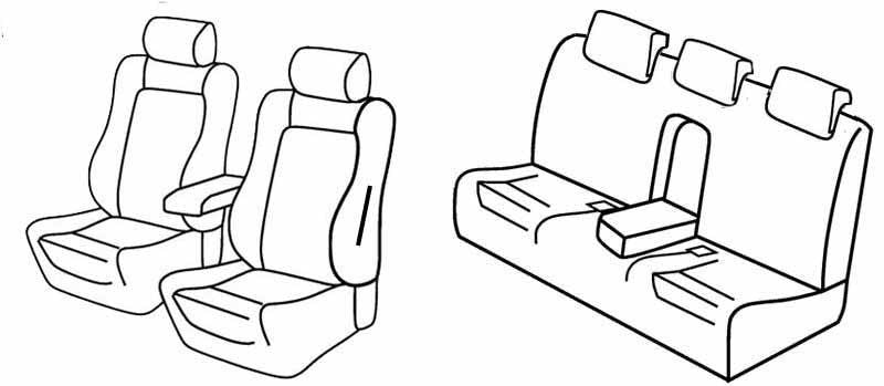 Set coprisedili Superior - Nero/Blu - compatibile per Alfa Romeo 159 4p (08/05>09/13)