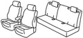 Set coprisedili Superior - Nero/Blu - compatibile per Alfa Romeo Giulietta (04/10>04/21)