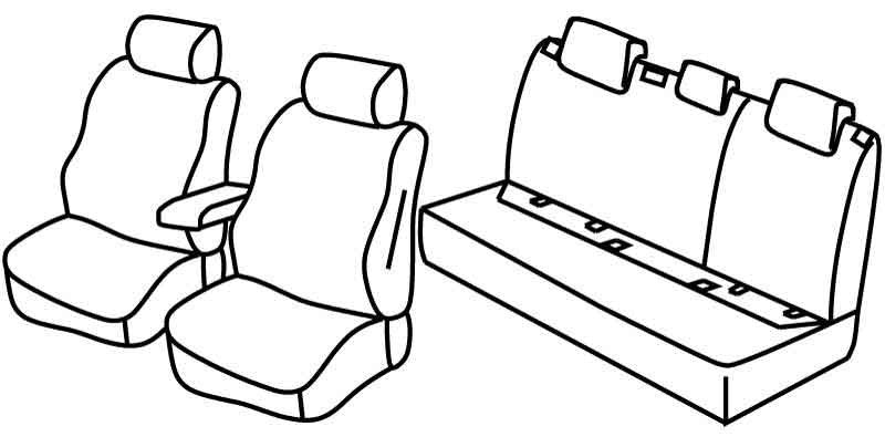 Set coprisedili Superior - Nero/Grigio - compatibile per Audi A3 Sportback (11/12>04/20)