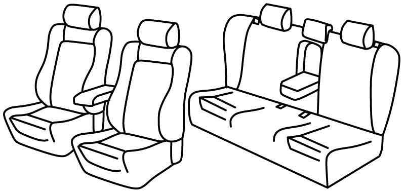 Set coprisedili Superior - Nero/Blu - compatibile per Audi A4 Avant (09/01>04/08)
