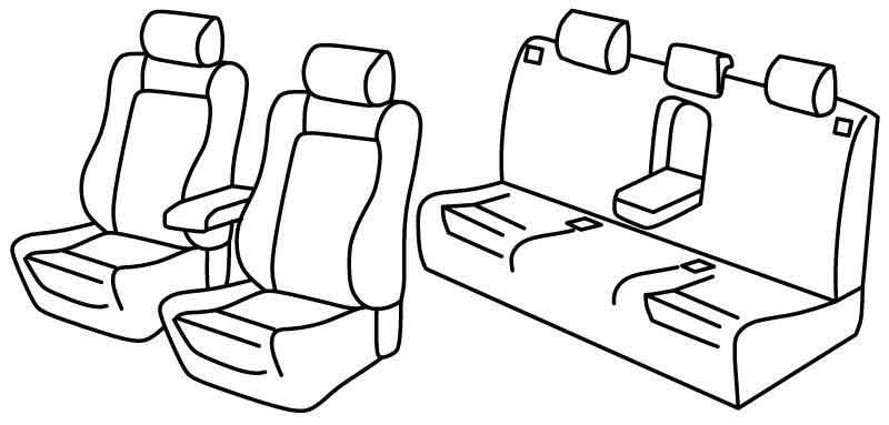 Set coprisedili Superior - Nero/Blu - compatibile per Audi A4 Avant (09/01>04/08)