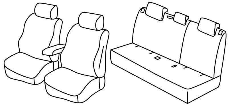 Set coprisedili Superior - Nero/Blu - compatibile per Audi Q3 (10/11>12/18)