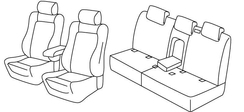 Set coprisedili Superior - Nero/Rosso - compatibile per Audi Q5 5p (11/08>02/17)