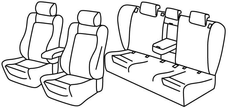 Set coprisedili Superior - Nero/Rosso - compatibile per Audi A4 4p (11/15>09/24)