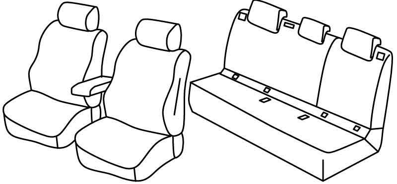 Set coprisedili Superior - Nero/Blu - compatibile per Audi Q2 (11/16>04/26)
