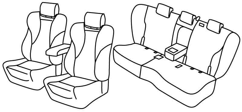 Set coprisedili Superior - Nero/Blu - compatibile per Audi Q5 5p (03/17>12/24)