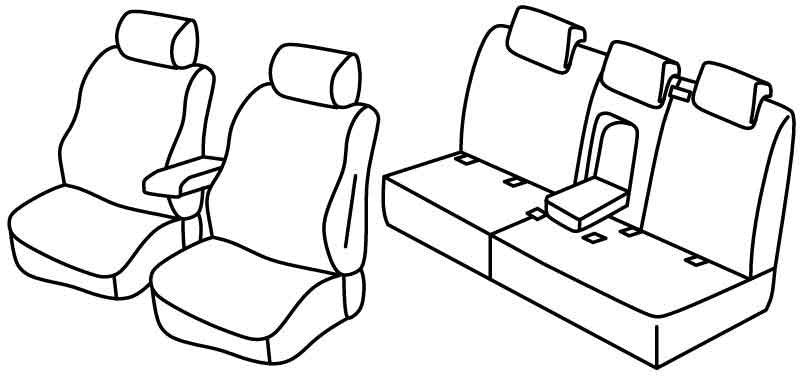 Set coprisedili Superior - Nero/Rosso - compatibile per Audi Q5 5p (11/08>02/17)