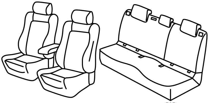 Set coprisedili Superior - Grigio/Nero - compatibile per Audi Q2 (11/16>04/26)