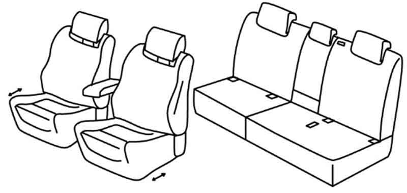 Set coprisedili Superior - Nero/Grigio - compatibile per Audi Q3 (01/19>07/25)