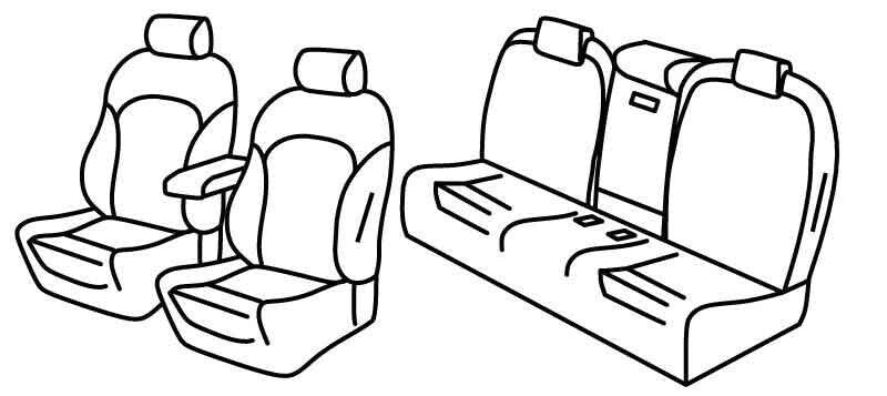 Set coprisedili Superior - Grigio/Nero - compatibile per Audi A8 (03/10>11/17) Long
