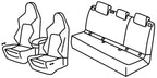 Set coprisedili Superior - Nero/Blu - compatibile per Audi A3 Sedan (07/20>02/24) Advanced, S-Line