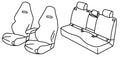 Set coprisedili Superior - Nero/Rosso - compatibile per Audi A5 4p (09/24>) S5