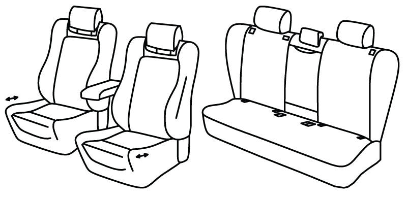 Set coprisedili Superior - Nero/Blu - compatibile per Audi A5 4p (09/24>) S-Line