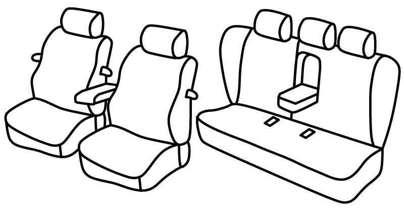 Set coprisedili Superior - Nero/Rosso - compatibile per Bmw Serie 3 Coupè (E46) (04/99>08/06)