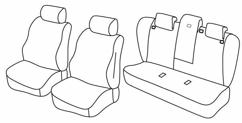 Set coprisedili Superior - Nero/Grigio - compatibile per Bmw Serie 5 Touring (E61) (04/04>05/10)