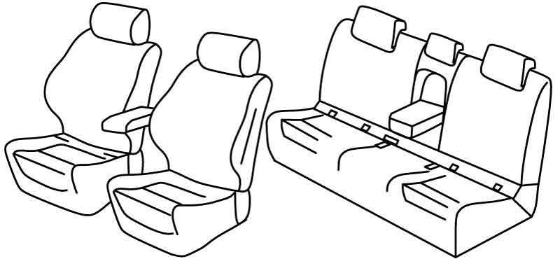 Set coprisedili Superior - Grigio/Nero - compatibile per Bmw X1 (F48) (11/15>07/22) sDrive