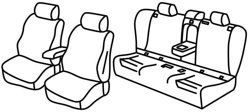 Set coprisedili Superior - Nero/Blu - compatibile per Bmw Serie 3 Touring (F31) (06/12>07/19)