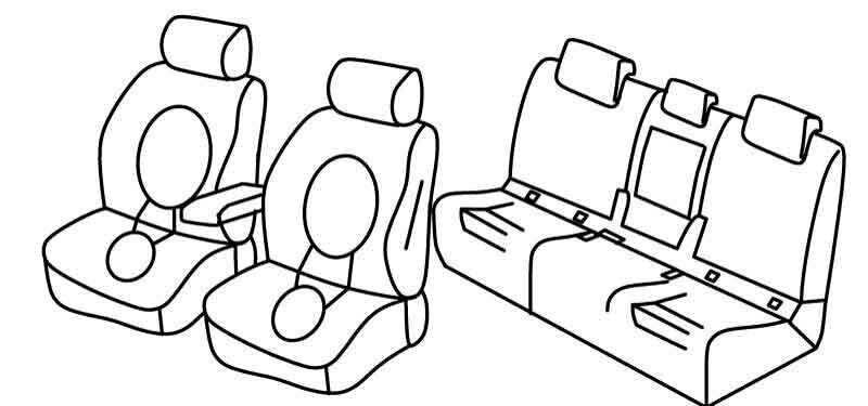 Set coprisedili Superior - Nero/Blu - compatibile per Bmw Serie 2 Active Tourer (F45) (09/14>09/21)