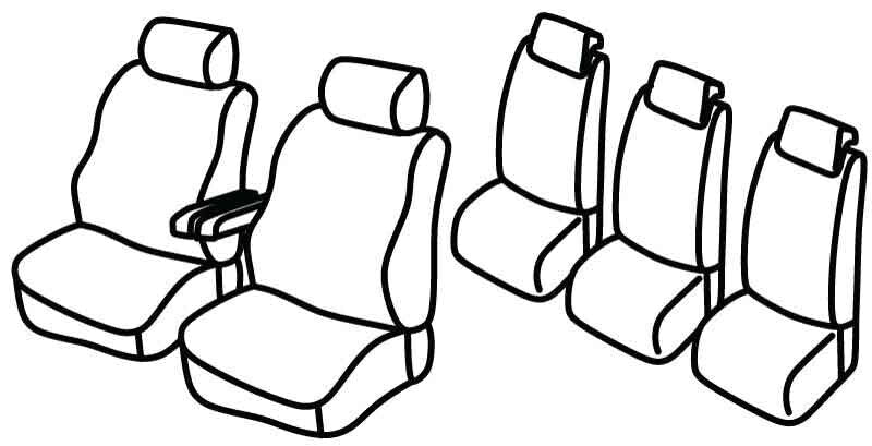 Set coprisedili Superior - Grigio/Nero - compatibile per Citroen Berlingo Multispace (04/08>08/18) - Peugeot Partner Tepee (05/08>08/18)