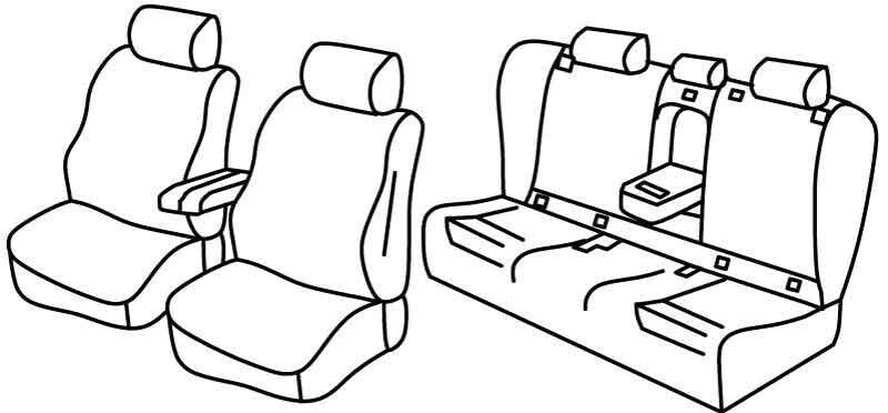 Set coprisedili Superior - Grigio/Nero - compatibile per Bmw Serie 5 Touring (G31) (04/17>02/24)